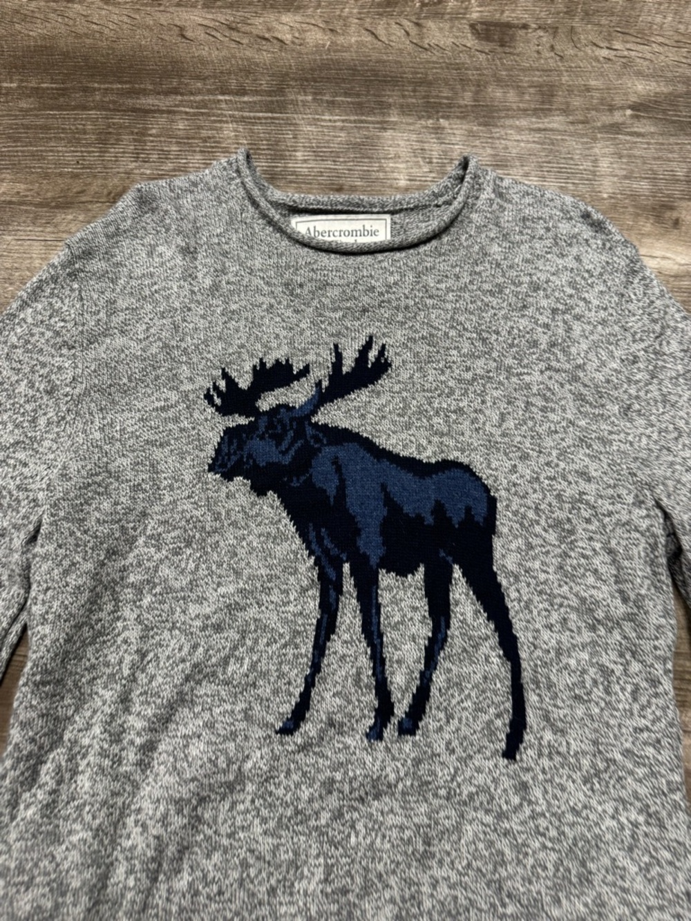 Abercrombie & Fitch Moose Y2K Vintage Sweater Size Medium - Picture 7 of 7